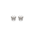 Diamond Butterfly Earrings in 18k White Gold