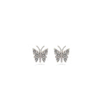 Diamond Butterfly Earrings in 18k White Gold