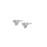 Diamond Three-Stone Stud Earrings