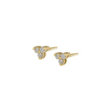 Diamond Three-Stone Stud Earrings