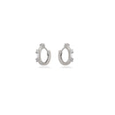 Tow Stone Diamond Hoop Earring 18k Gold
