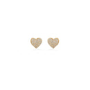 Diamond Hearts Earrings in 18k Yellow Gold