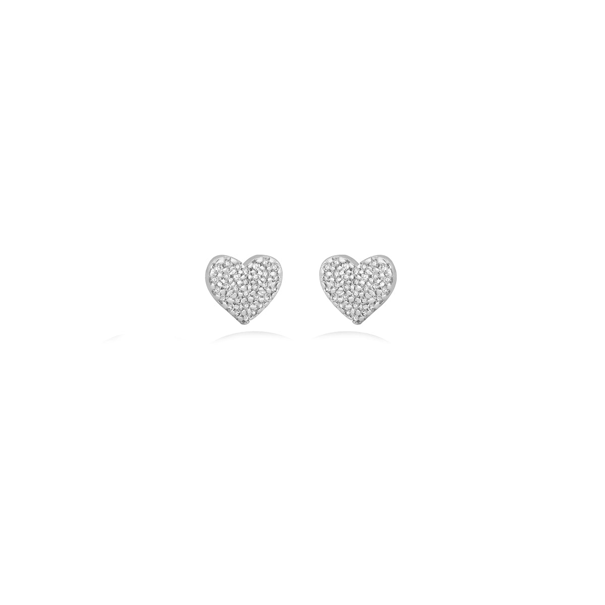 Diamond Hearts Earrings in 18k Yellow Gold