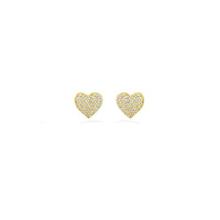 Diamond Hearts Earrings in 18k Yellow Gold