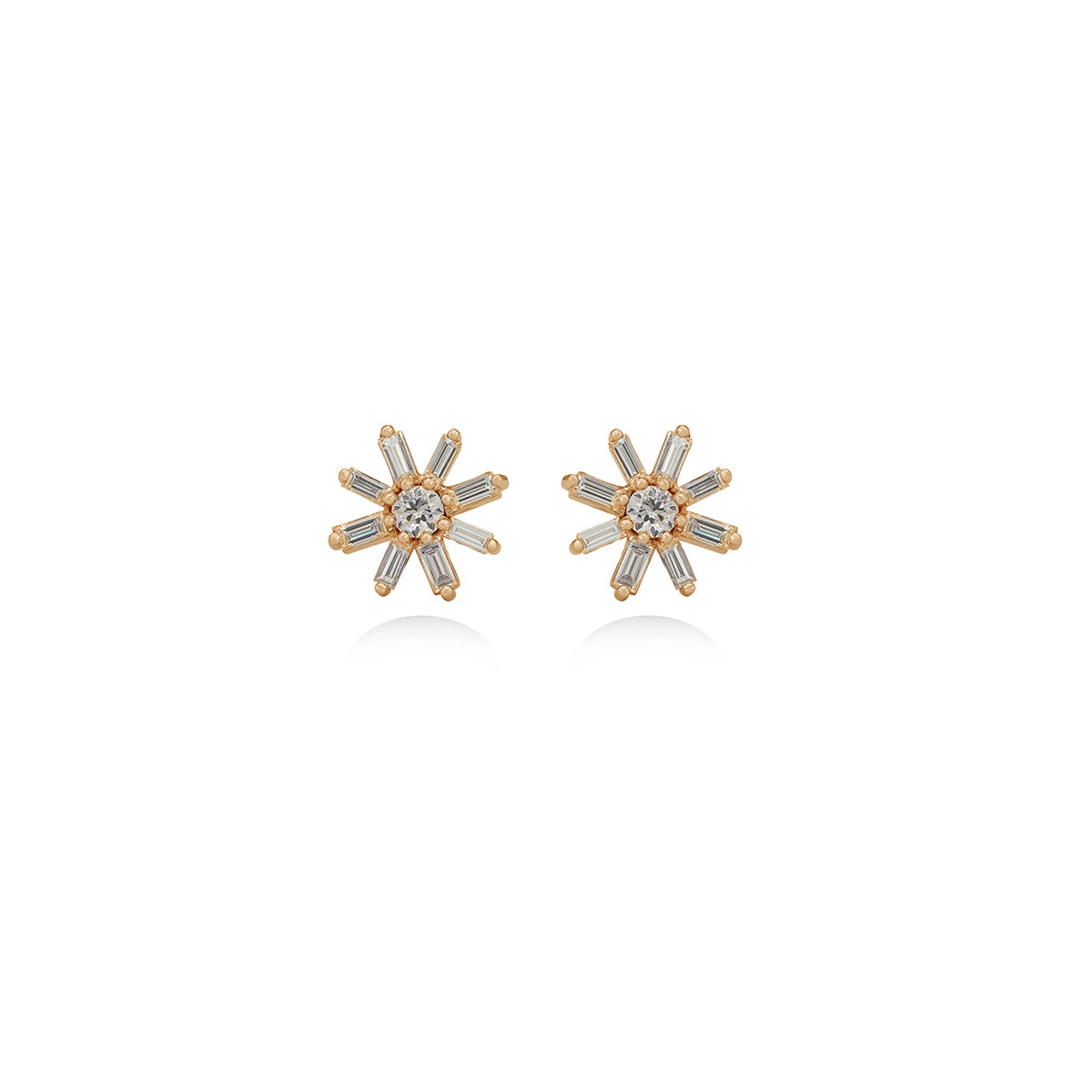 Diamond Starburst Earrings in 18k Gold