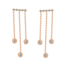 Chain Drop Diamond Earrings in 18K Rose Gold