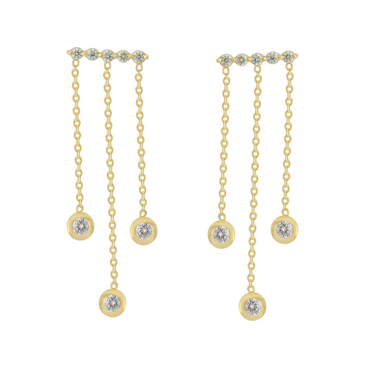 Chain Drop Diamond Earrings in 18K Rose Gold