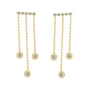 Chain Drop Diamond Earrings in 18K Rose Gold