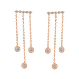 Chain Drop Diamond Earrings in 18K Rose Gold