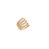 Diamond 4-Row Open Negative Space Cuff Earring