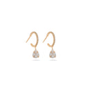 Oval Diamond Hoops Earrings in 18k Gold