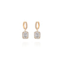 Gold Hoop Drop Earrings with 0.74ct Diamonds