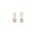 Gold Hoop Drop Earrings with 0.74ct Diamonds