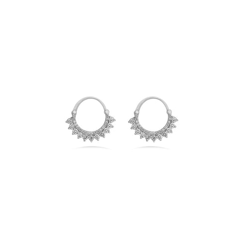 Diamond Hoop Earrings in 18k Gold