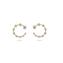 Circle Diamond Earrings in 18K Gold