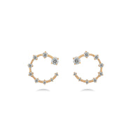 Circle Diamond Earrings in 18K Gold