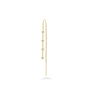 Threaded Diamond Drop Earrings in 18k Gold
