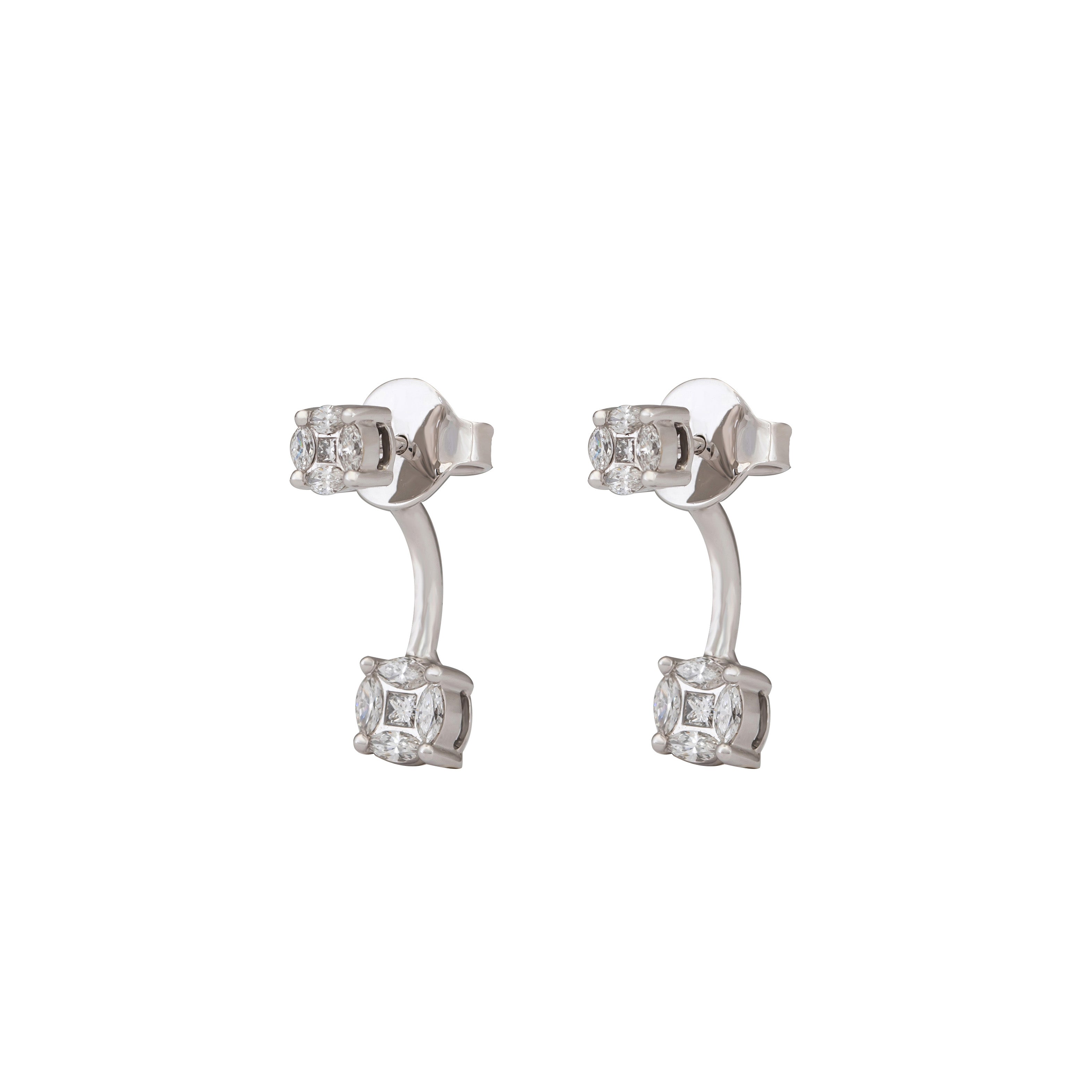 Small Round Diamond Drop Earring