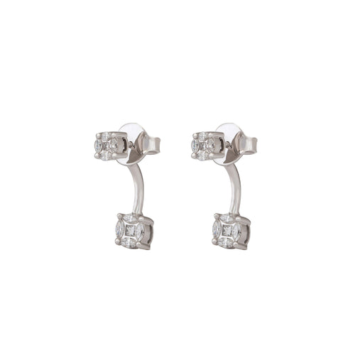 Small Round Diamond Drop Earring