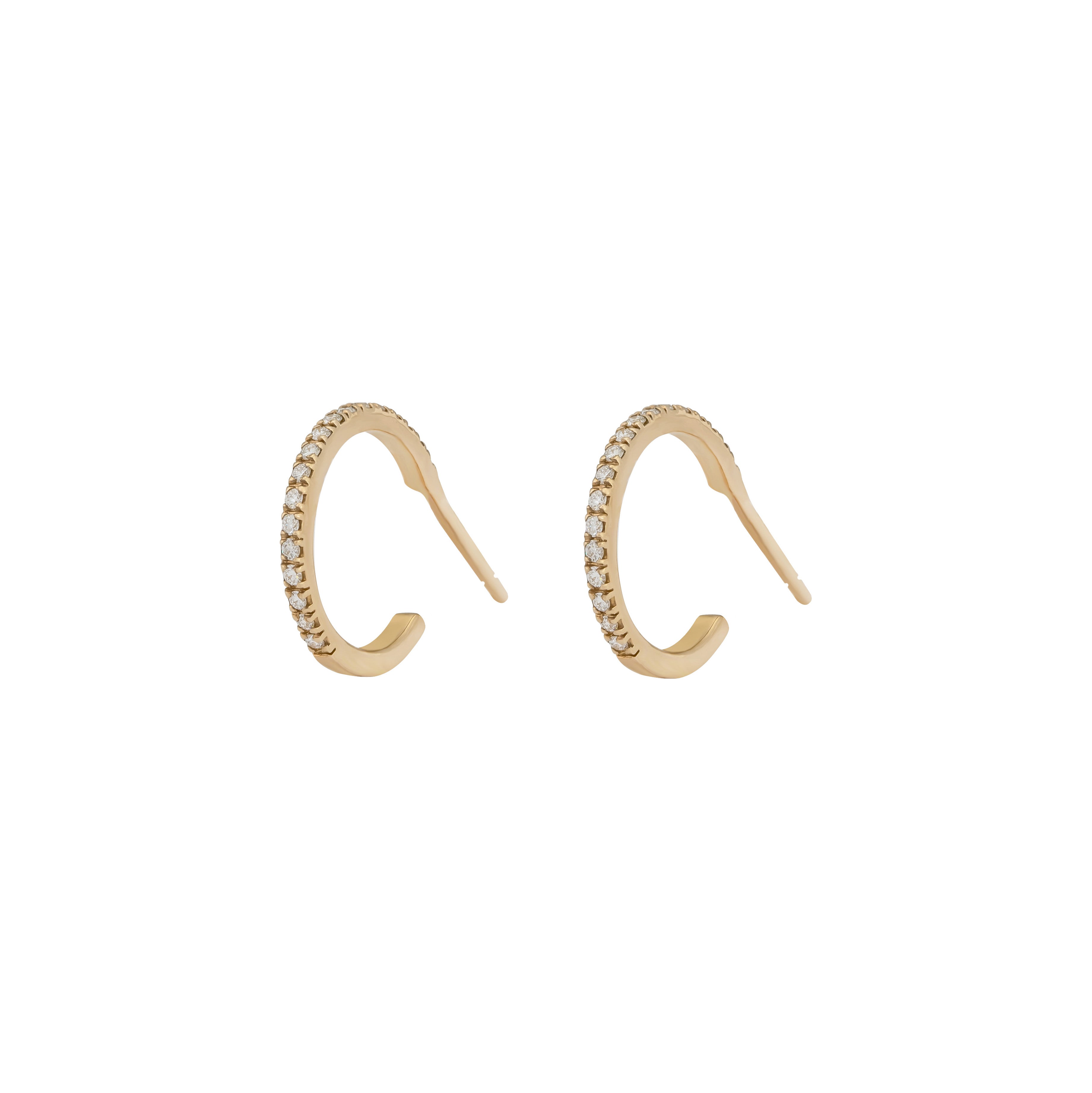 Small Diamond Earrings Hoops