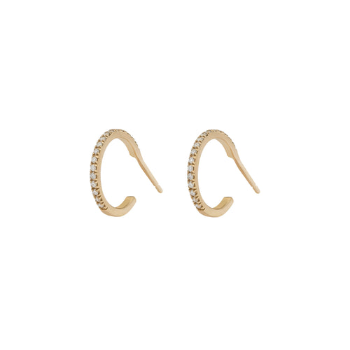 Small Diamond Earrings Hoops