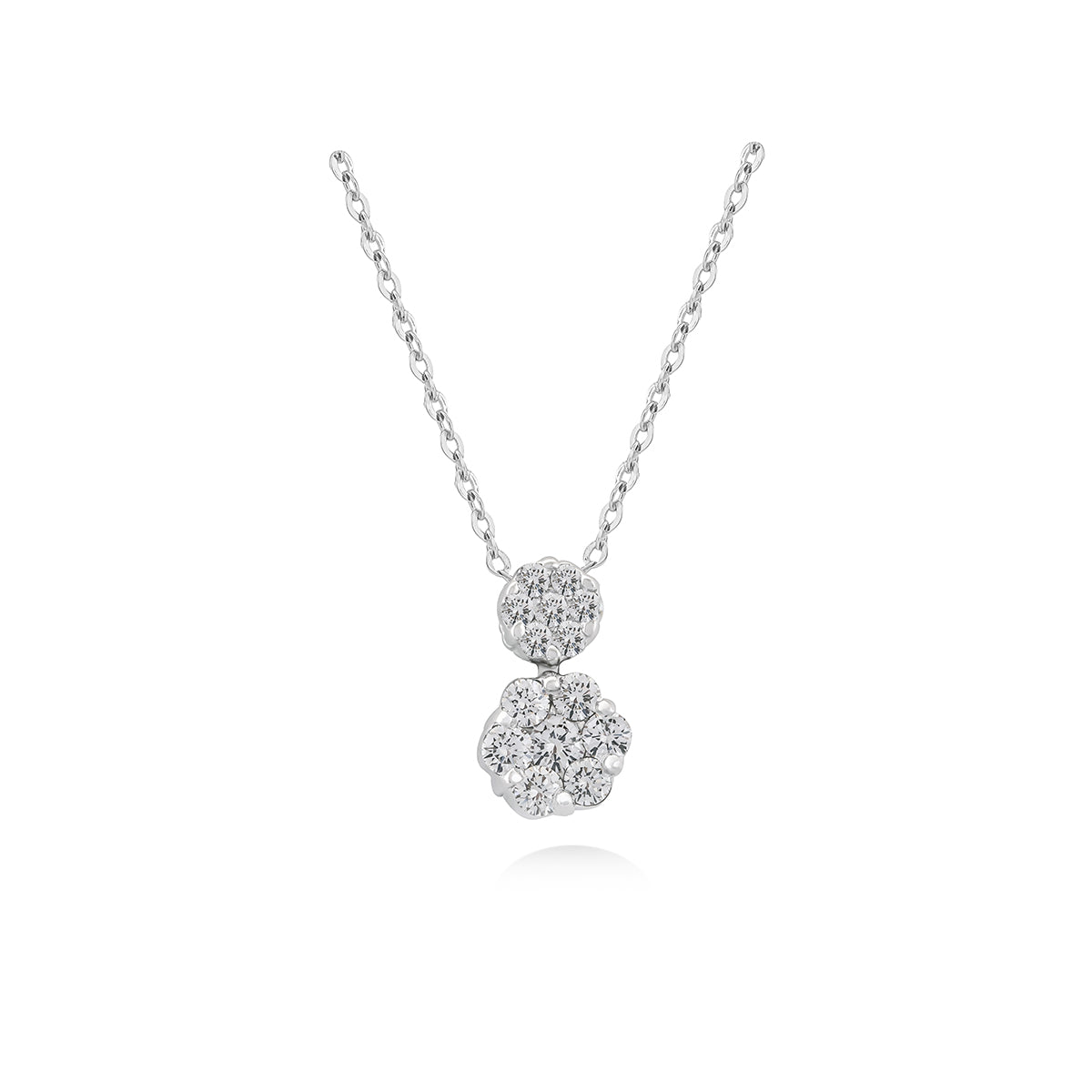 Double Cluster Diamond Necklace