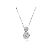 Double Cluster Diamond Necklace