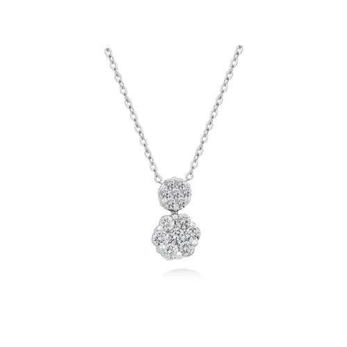Double Cluster Diamond Necklace