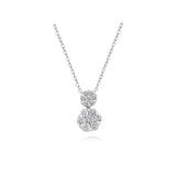 Double Cluster Diamond Necklace
