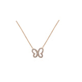 Open Diamond Butterfly Necklace in 18k Gold