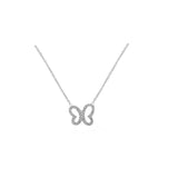 Open Diamond Butterfly Necklace in 18k Gold