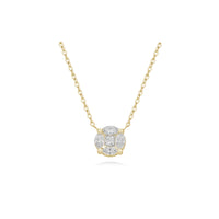 Mixed-Cut Diamond Cluster Pendant Necklace