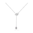 Diamond Necklace "Allah الله" and Hamsa Hand in 18k White Gold