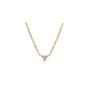 Gold Round Cut Diamond Trio Necklace