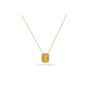 Diamond Chain Necklace with Citrine Emerald Cut