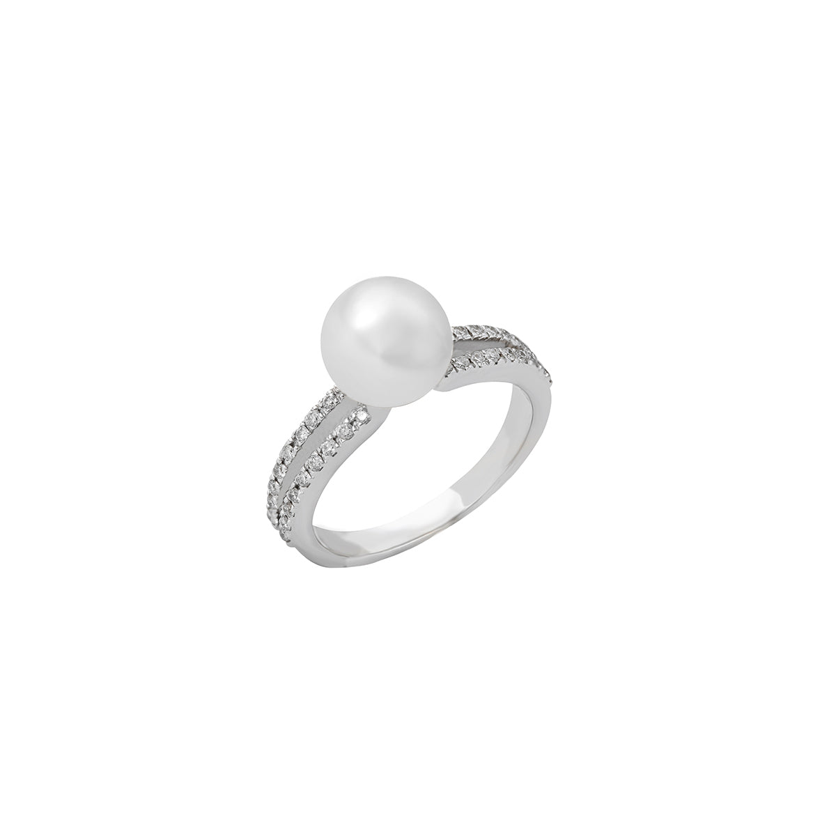 Sea Pearl double shank Diamond Ring
