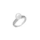 Sea Pearl double shank Diamond Ring