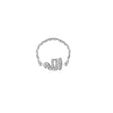 Diamond Chain Ring (Allah "الله") in 18K Yellow Gold