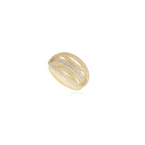 Rose Gold Diamond Bridge Crossover Ring in 18k Gold