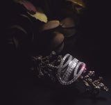 Rose Gold Diamond Bridge Crossover Ring in 18k Gold