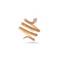 Diamond Snake Ring In 18K Rose Gold