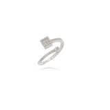 Diamond Cuff Ring In 18K White Gold