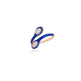 Blue Enamel Diamond Ring