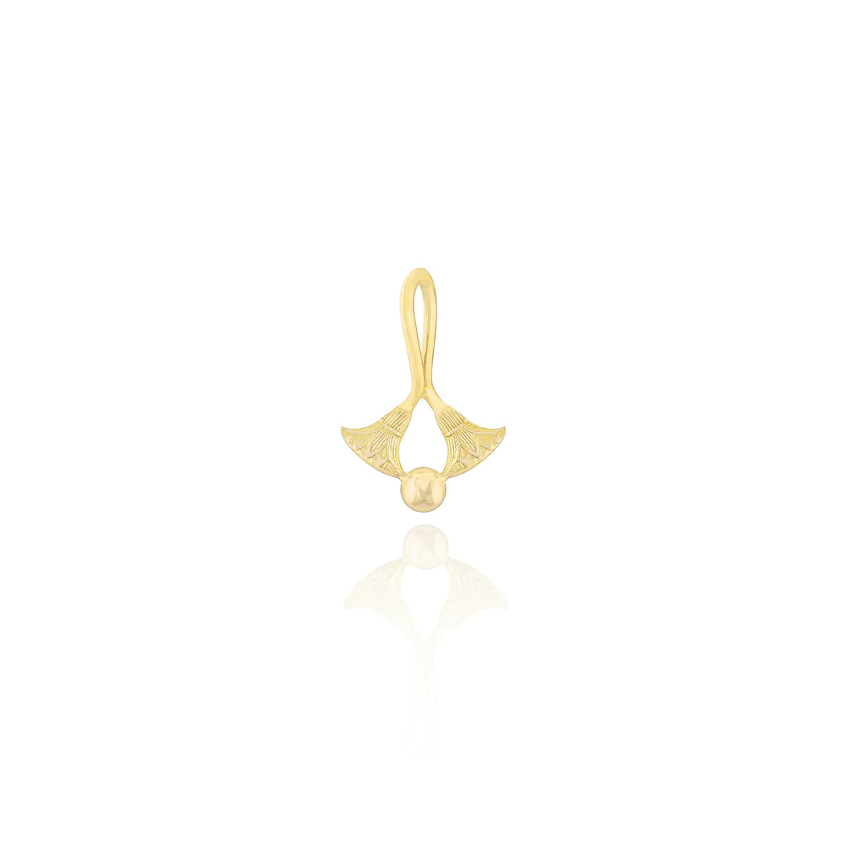 Egyptian Lotus Pendant in 18K Yellow Gold