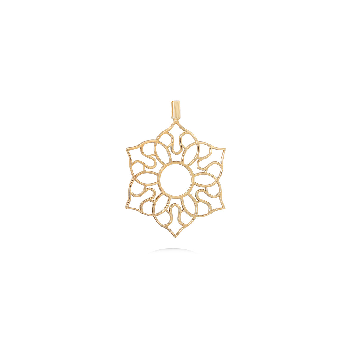 Openwork Lotus Mandala Pendant in 18k Gold