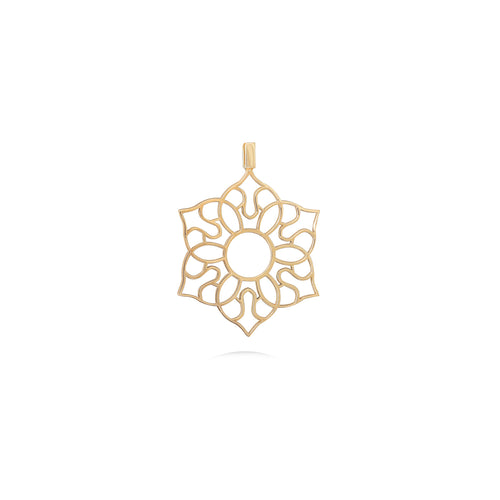 Openwork Lotus Mandala Pendant in 18k Gold