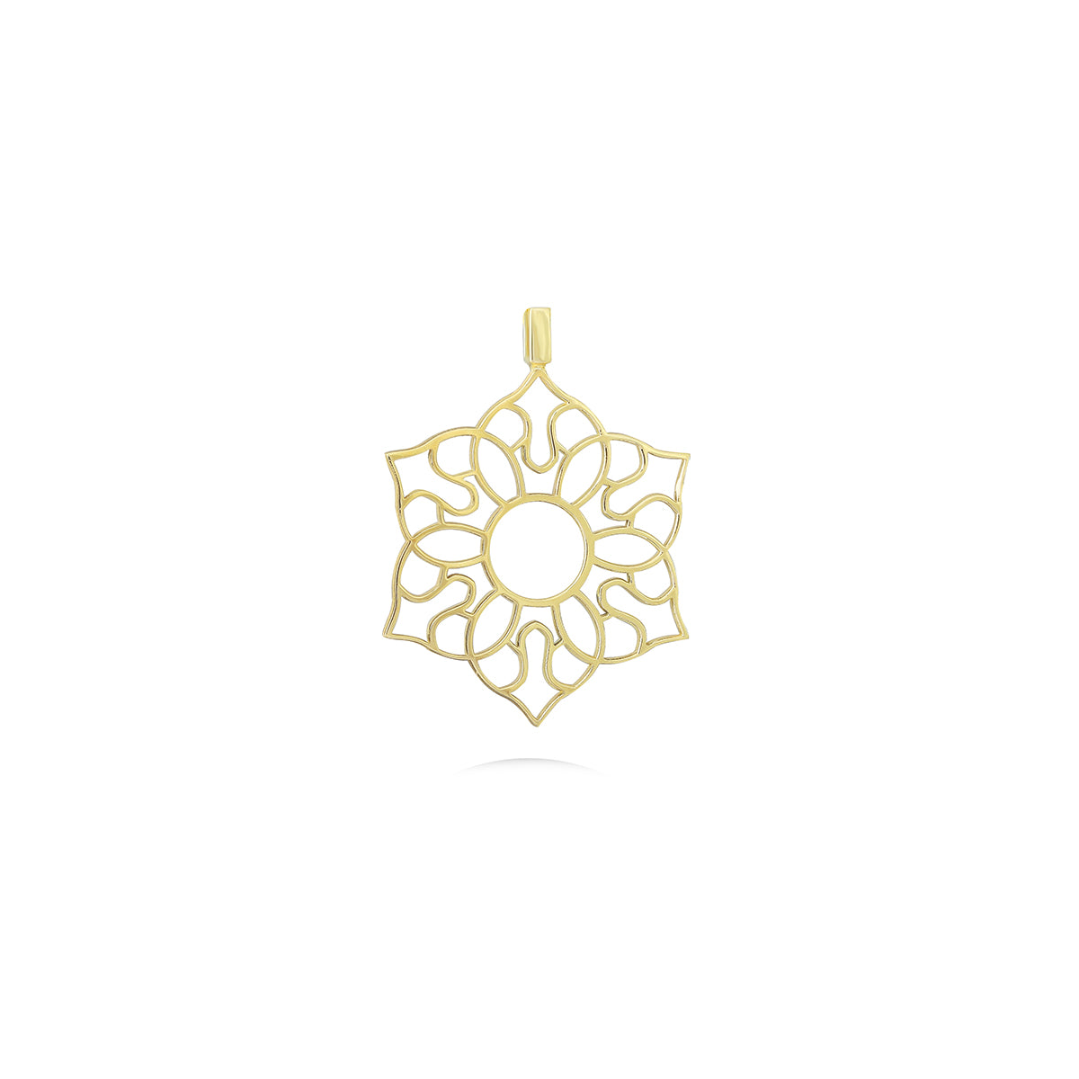 Openwork Lotus Mandala Pendant in 18k Gold