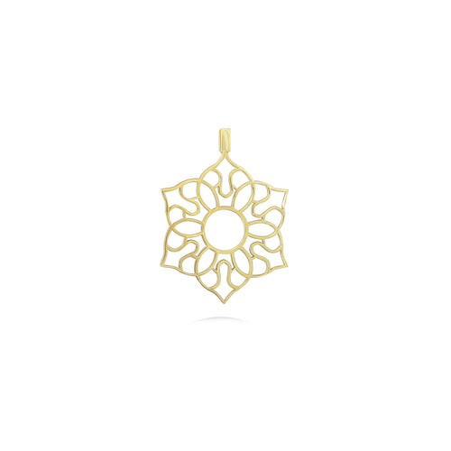 Openwork Lotus Mandala Pendant in 18k Gold