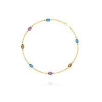 Multicolors Stones Bracelet in 18k Yellow Gold