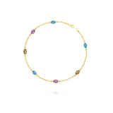 Multicolors Stones Bracelet in 18k Yellow Gold